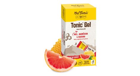 Lote de 6 meltonic tonic' organic boost gel miel/guarana/pomelo 6x20g