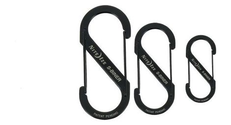 Mousquetons s-biner taille 2, 3 et 4 noir - nite ize