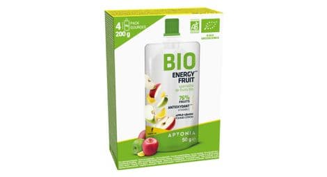 4 geles energéticos aptonia organic fruit power bio manzana limón 50g