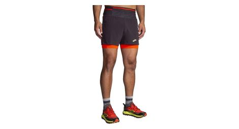 Pantalón corto brooks high point 2.0 3inch 2-in-1 negro/rojo hombre