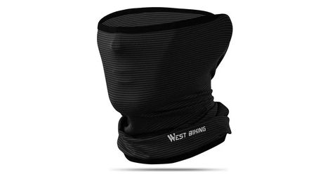 Cachecou Visage Eté Protection Solaire UV Soie Glacée Rayures Noires