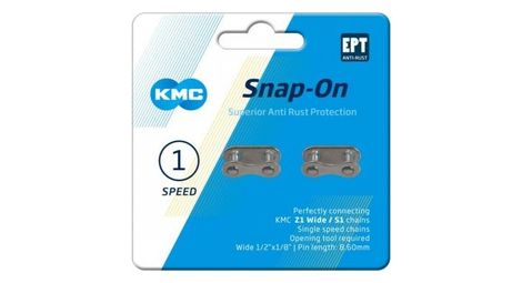 KMC Chaîne Link Single Vitesses Snap-On 1/2X1/8 Wide Ept - Argent (2 Pcs)
