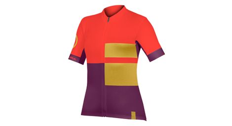 Maillot manches courtes endura fs260 femme grenade rouge jaune