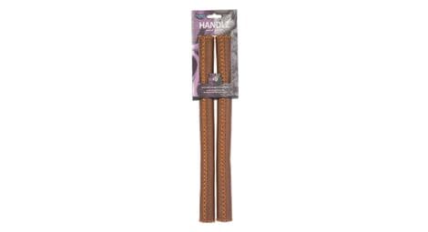 Velo grips poignée de guidon cuir 40 cm - marron