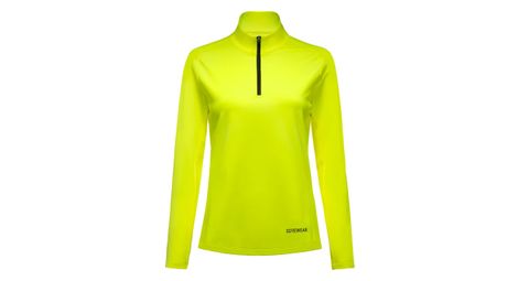 Maillot manches longues femme gore wear 1/4 zip everyday jaune