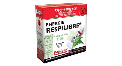packung mit 6 energie gels fenioux respilibre energie 3 minze   6x35g