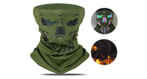 Cachecou Réfléchissant Couvrecou Polaire Coupe Vent Balaclava Vert