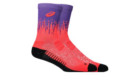 Calcetines asics performance run crew violeta/rojo unisex