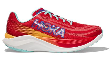 Chaussures running hoka one one mach x rouge bleu femme