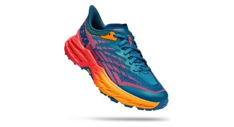 Chaussures de Trail Hoka One One Speedgoat 5 Large 2E Bleu orange Femme