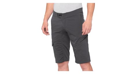 100% pantalones cortos de btt ridecamp gris