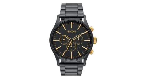 Unisex-uhr nixon sentry chrono matte schwarz/gold