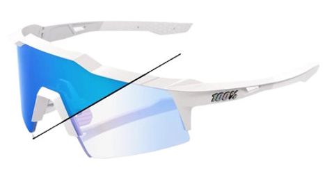 Lunettes 100% Speedcraft Bastille Pearl White Glitter - Blue Mirror Photochromic