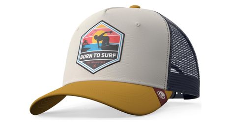 Casquette trucker pour hommes et femmes the indian face born to surf marron