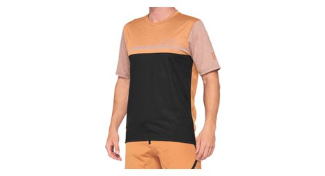 Maillot manches courtes 100 airmatic jersey caramel noir