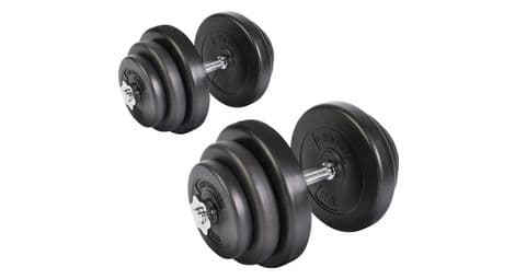 Lot de 2 haltères courts 2 x 20 kg (40kg) avec disques set musculation fitness biceps