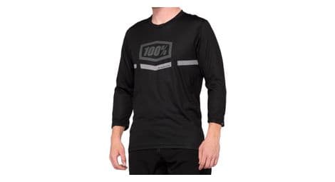 100% airmatic jersey 3/4 sleeves jersey black