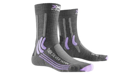 X-socks calcetines de mujer trek silver gris/lavanda 39-40