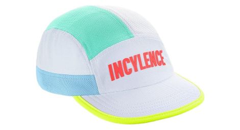 Casquette de running incylence signature blanc bleu fluo