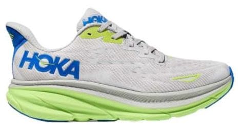 Zapatillas de running hoka clifton 9 gris/verde/azul hombre