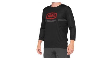 100% airmatic jersey 3/4 ärmel jersey schwarz / rot