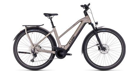 Vélo de ville électrique cube kathmandu hybrid pro 750 trapeze shimano deore 11v 750 wh 700 mm beige gris flash stone 2023