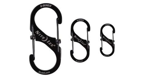Lot de mousquetons s biner slidelock taille 2 3 et 4 noir nite ize