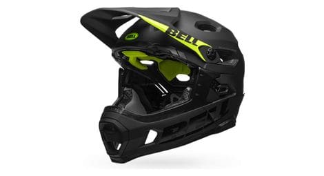 Bell super dh mips helm met afneembare kinband mat zwart neon groen 2021