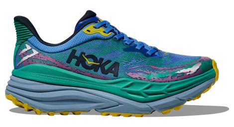 Hoka one one stinson 7 blu verde scarpe da trail da uomo