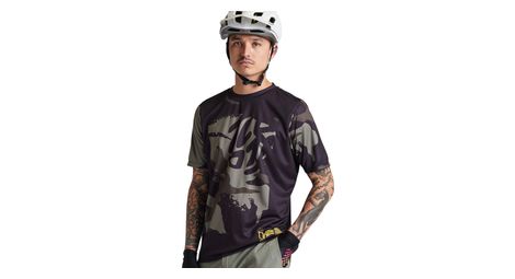 Maillot de manga corta troy lee designs flowline negro/verde