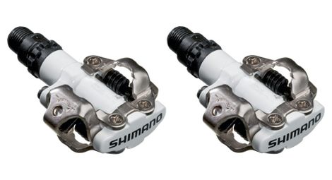 Pedales spd shimano m520 clipless mtb blanco