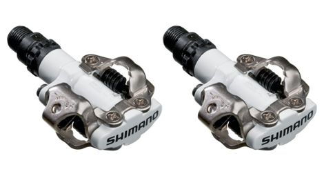 shimano m520 clipless spd mtb pedals white