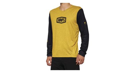 Maillot manches longues 100% airmatic dijon jaune / noir 