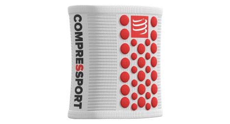 Polsini compressport sweatbands 3d.dots (paio) bianco rosso