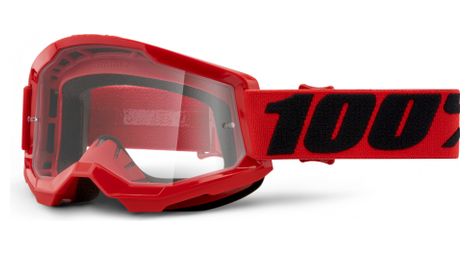 100% strata 2 goggle | red | clear lenses