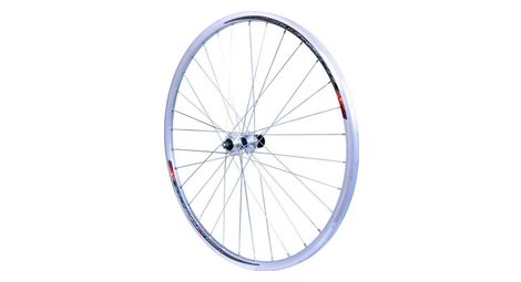 Roue 700 course arriere jante alu double paroi argent frein patin moyeu alu blocage rapide cassette 8/9/10v .