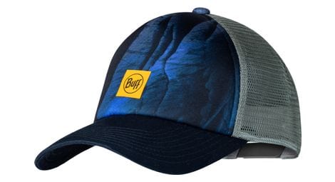 Unisex buff trucker logo cap blauw/grijs