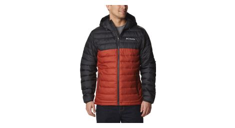Doudoune a capuche columbia powder lite noir orange