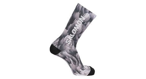 Chaussettes unisexe salomon creamy lava crew gris