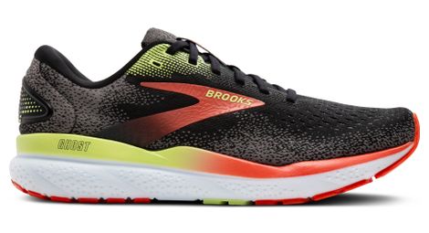 Chaussures running brooks ghost 16 large 2e noir/rouge/vert homme