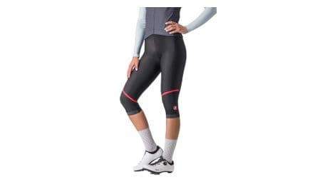 Culotte 3/4castelli vélocissima thermal mujer negro/rojo