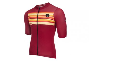 Maillot manches courtes lebram arpettaz bordeaux coupe ajustee