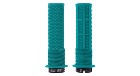 Paire de grips dmr deathgrip thin avec flanges bleu tribe