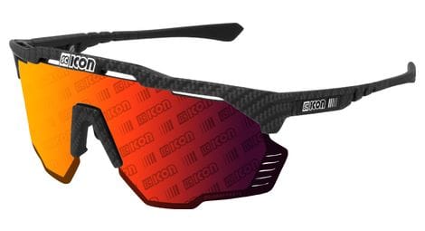 Scicon sports aeroshade kunken monogram lunettes de soleil de performance sportive (scnpp red multimirror monogramme/compagnon de carbone)