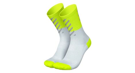 Chaussettes running incylence high viz v2 jaune fluo blanc