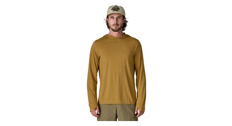 Camiseta de manga larga Patagonia Cap Cool Ultra Hoody marrón para hombre