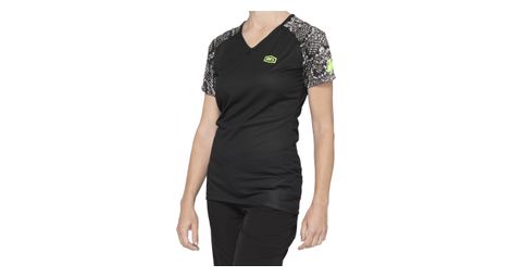 Maillot manches courtes femme 100 airmatic jersey noir python