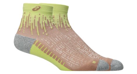 Asics performance run quarter socken pink/gelb