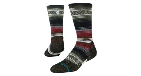 Stance mid wool crew socks black/red