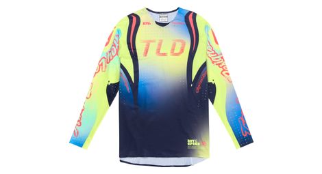 troy lee designs sprint ultra blue yellow long sleeve jersey
